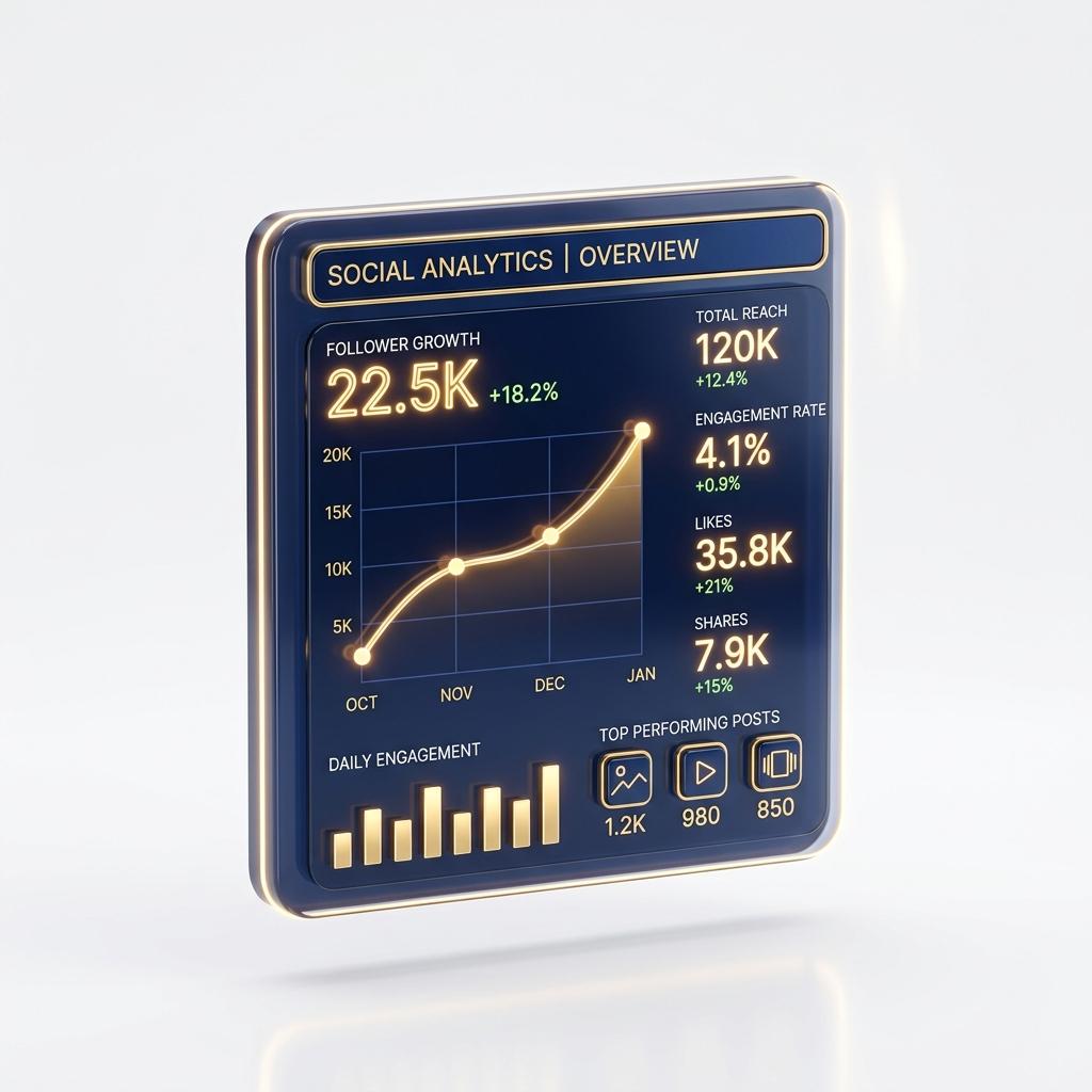 WebVibe AI Social growth charts